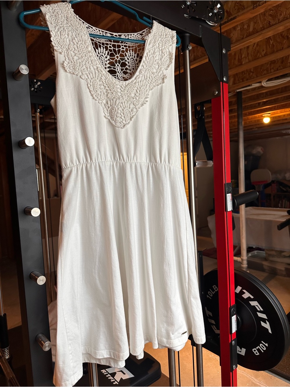 Legendary Whitetail White Crochet Yoke Sleeveless Dress